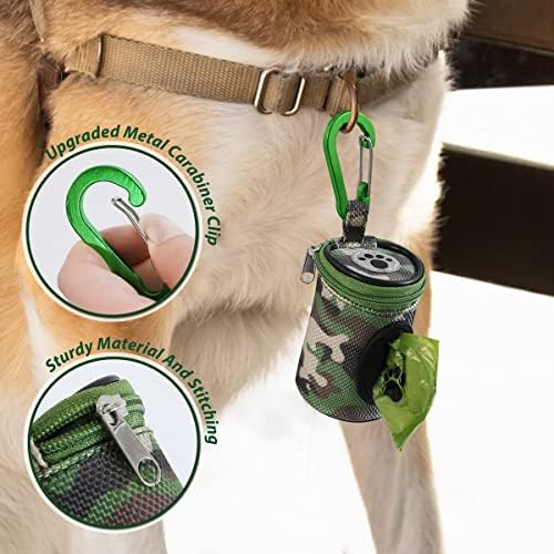 FURHAB Dog Poop Bag Holder for Leash with Carabiner Clip Soft Fabric - Image 2