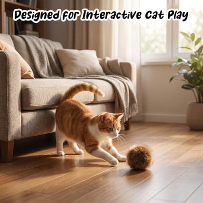 3pcs Soft Fluffy Rabbit Fur Cat Toys Cat Toy Faux Rabbit Fur Ball - Image 4