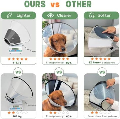 Dog Cone Collar with Soft Liner to Stop Licking, Elizabeth Recovery Collar After Surgery for Large Medium Dogs, Comfortable Pet Head Cone Alternative for Neutering Spay Injury - Image 6