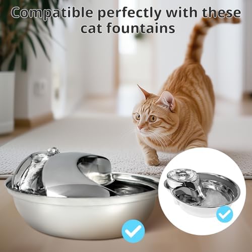 Cat Water Fountain Filters, 9 Pack Replacement Filters for Ceramic & Stainless Steel Fountains Automatic Pet Fountain Dog Water Dispenser (9 Pack) - Image 2