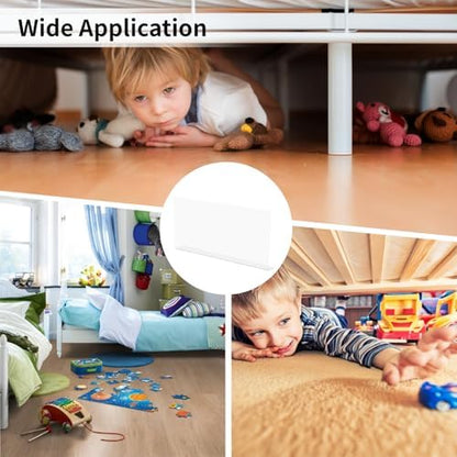OMISTAR Under Bed Blocker (8 PCS), 16'' L × 7.9'' H Clear PVC Under Couch Blockers with Strong Adhesive, Toy Pets Couch Blockers with Smooth Edge for Under Furniture Stoppers, Easy Installation - Image 6