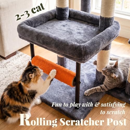 Hey-brother Cat Tree Tower with Stable L-Shaped Widen Base, Condo, MPJ086G - Image 5