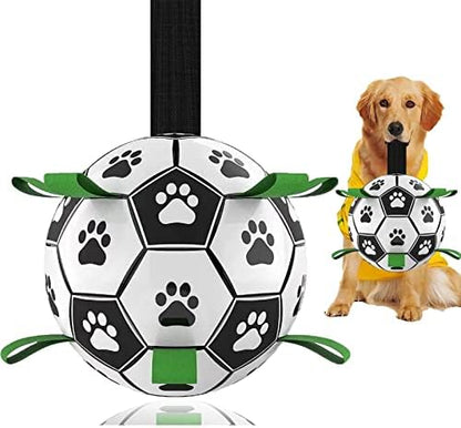 Dog Toys Soccer Ball, Interactive Dog Toys for Tug of War, Puppy Birthday Gifts, Tug Toy, Water Toy, World Cup Durable Balls for Medium & Large Dogs（8 INCH by Unknown
