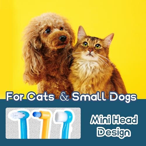 Small Dog Toothbrush, Cat & Puppy Tooth Brushing Kit, Mini Tuft Horizontal Head Teeth Brush for Kitten & Tiny Pet, Doggy Toothbrushes Deep Dental Cleaning, 3 PCS - Image 2