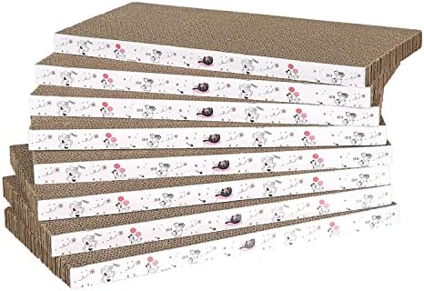8 Packs in 1 Cat Scratch Pad, Cat Scratcher Cardboard,Reversible,Durable Recyclable Cardboard, Premium Scratch, Suitable for Cats to Rest, Grind Claws and Play by Catinarla