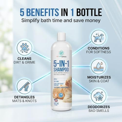 8 floz 5 in 1 Dog Shampoo for Itchy Skin - Sensitive Skin Dog Shampoo for Smelly Dogs - Dog Shampoos & Conditioners - Made in The USA - Image 4
