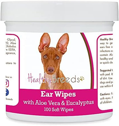 Healthy Breeds Cirnechi dell'Etna Ear Cleaning Wipes with Aloe & Eucalyptus for Dogs 100 Count by HealthyBreeds