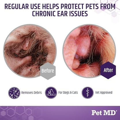 Pet MD Veterinary Tris Flush Cat & Dog Ear Cleaner - Dog Ear Flush - 12oz - Image 4