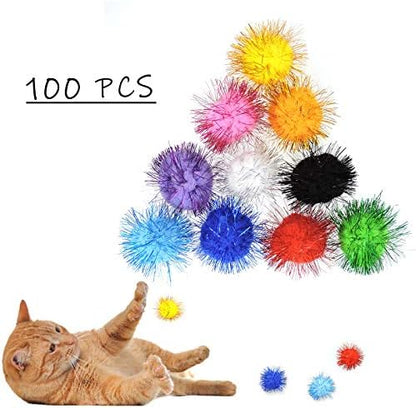 Andiker Cat Crinkle Balls, 2.36 Inches Colorful Cat Ball Chew and Chase Kitten Mylar Crinkle Balls Lightweight Cat Toys for Indoor Cats Kitten to Keep Fit and Active (100pc) - Image 4