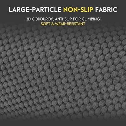 Dog Stairs for Small Dogs, 22.8" H Pet Stairs 5-Steps Ramp for Puppy, Older Cat, Stairs with Whole 30D High Density Foam, Corduroy Fabric, Non-Slip Bottom Dog Steps for Bed and Couch (Grey, 5-Step) - Image 2