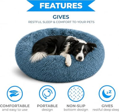 Whiskers & Friends Round Dog Beds for Medium Dogs, Orthopedic, Washable - Image 3