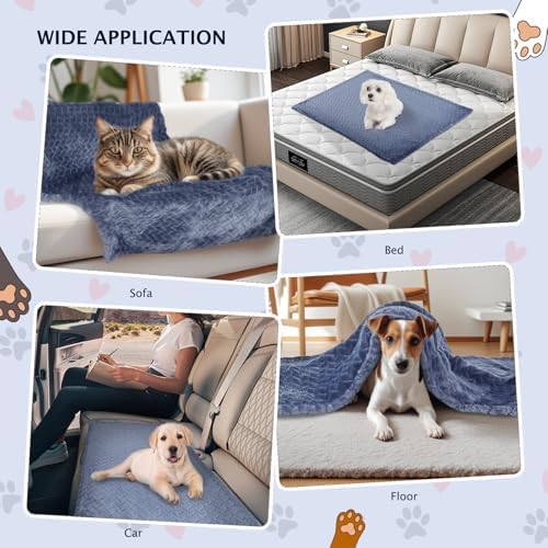 BVAGSS 6 Pack Small Dog Blanket, Super Soft Warm Pet Cover Blankets, Wheat Ears Print Puppy Fleece Flannel Blanket for Small Medium Dogs and Cats MW003 - Image 2