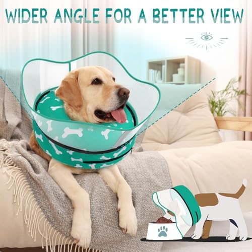 Supet Raised Inflatable Dog Cone Collar to Stop Licking, Soft Dog Cone Alternative After Surgery, Pet Neck Donut Collar for Small Medium Large Dogs - Image 5