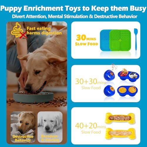 6 Value Pack Enrichment Toys for Dogs Lick Mat, Frozen Bone Power Chew & Frozen Dog Puzzle Toy, Treat Dispensing Slow Feeder Dog Enrichment Toys to Keep Them Busy for Stimulating & Cognitive Toys - Image 4