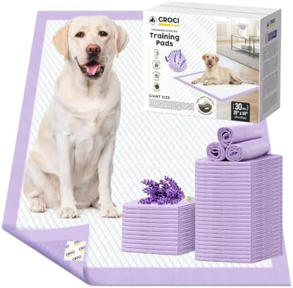 CROCI Puppy Pads with Adhesive Tabs Leak Proof Lavender Scent 28x44in 30Ct by CROCI