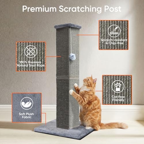 Cat Scratching Post for Indoor Cat, 32 Inch Large Cat Scratcher - Image 3