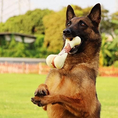 Tikaton Dog Chew Toys for Aggressive Chewers, Peanut Butter Flavor Durable Dog Teething Chew Toys Bones for Large/Medium/Small Puppies - Image 2