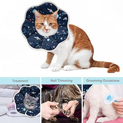 Depets Cat Cone Soft, Adjustable Recovery E-Collar for Pet Neck Size 9.5 in - Image 7