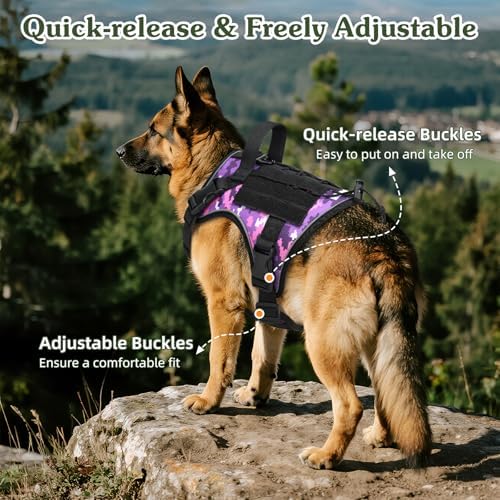 VavoPaw Heavy Duty Tactical Dog Harness for Large Dogs, No Pull Adjustable - Image 4
