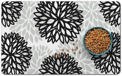 Dog Food Mat for Floors, Absorbent Pet Cat Food Bowl Mat, 16x24 in by QXWREL