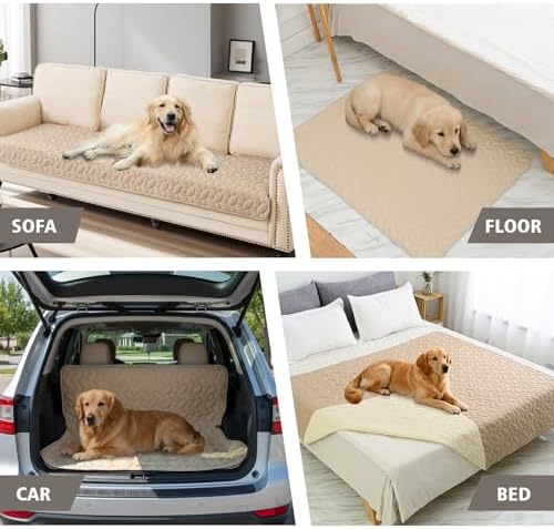 Ameritex Waterproof Pet Bed Cover Anti-Slip Dog Bed Blanket for Sofa and Furniture Waterproof New Pattern Design (Beige, 30x90 Inch (Pack of 1)) - Image 3