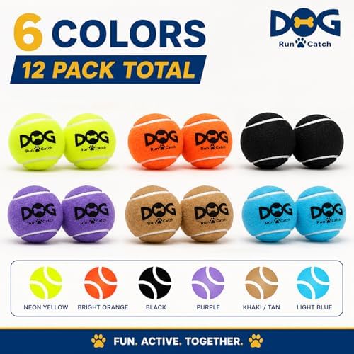INSUM Tennis Balls for Dogs, 12 Pack Colorful Dog Toys Balls - Image 2
