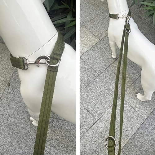 Multifunctional Double Ended Dog Leash,for Obedience Training Or Distance Work Easy to Use,Lightweight,Soft&Durable Convertible Hands Free,Crossbody,Over Shoulder(Army Green, 2M*2.5CM) - Image 4