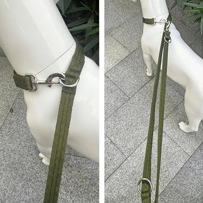 Multifunctional Double Ended Dog Leash,for Obedience Training Or Distance Work Easy to Use,Lightweight,Soft&Durable Convertible Hands Free,Crossbody,Over Shoulder(Army Green, 2M*2.5CM) - Image 4