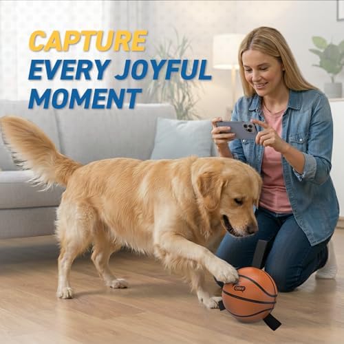 QDAN Dog Basketball Toys, Dog Balls with Straps for Tug of War, 6 Inch - Image 4