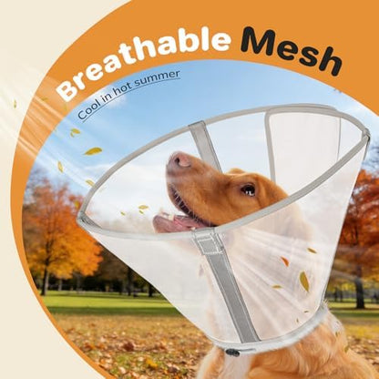 Breathable Mesh Dog Cone Collar for Surgery, Soft Elizabethan Recovery Alternative to Stop Licking,Pet Neck Collar for Large Medium Small Breeds - Image 7