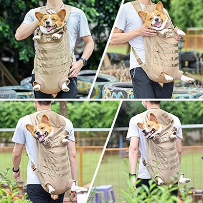 FLAdorepet Tactical Dog Backpack Carrier Front Back Bag for Medium Dogs,L - Image 5