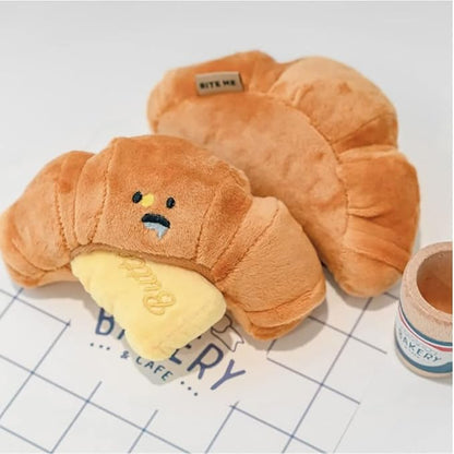 Bemodst Dog Toys for Small Dogs Bread Toys Squeaky Plush Dog Toys Hide and Seek Chew Fetch Dog Birthday for Small and Medium Dogs Puppies - Bread 1Pcs