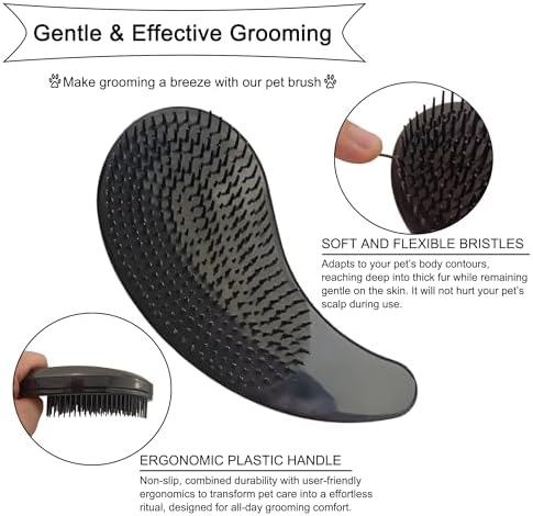 Gentle Grooming Puppy Brush with Gift Box (Black) - Image 3