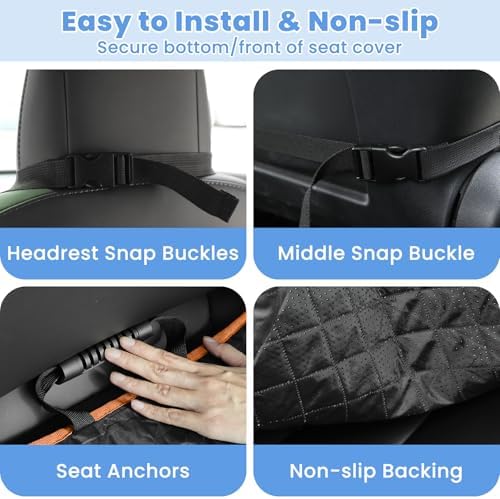 ELONGRIVER Dog Car Seat Covers, Waterproof Front Seat Cover - Image 4