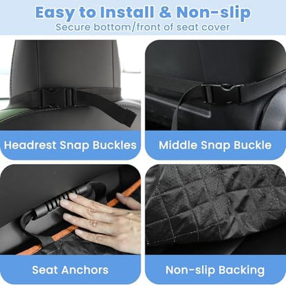 ELONGRIVER Dog Car Seat Covers, Waterproof Front Seat Cover - Image 4
