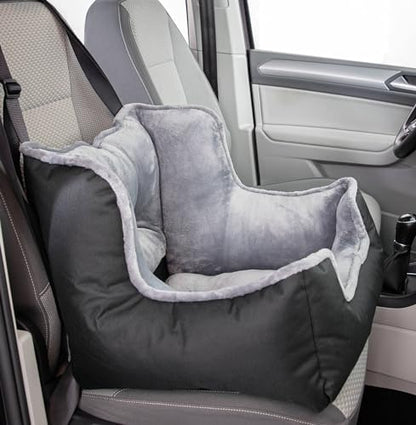 Trixie Deluxe Dog Car Booster Seat 19.7 x 19.7 x 15.7 in with Safety Tether & Secure Belt Installation - Elevated Travel Bed for Small Dogs with Removable Cushion - Image 6