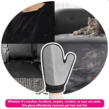 Double-Sided Pet Hair Remover Glove | Enhanced Electrostatic Adsorption | for Couch, Furniture, Carpet, Curtain Pet Fur Cleaner | Reusable Cat & Dog Hair Removal Tool - Image 3