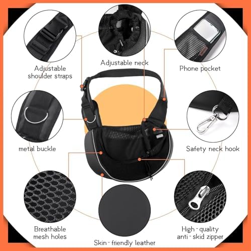 YUDODO Pet Sling Carrier for 5-9 lbs Small Dogs Cat Puppy Crossbody Carrier - Image 4