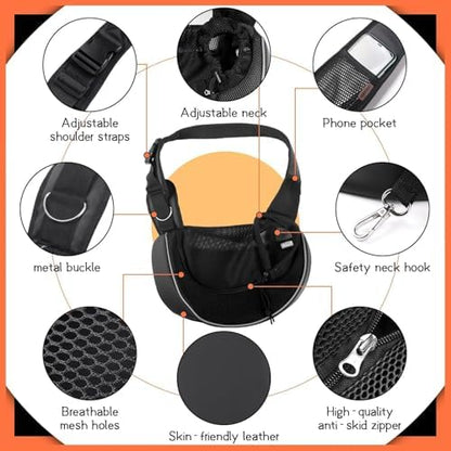 YUDODO Pet Sling Carrier for 5-9 lbs Small Dogs Cat Puppy Crossbody Carrier - Image 4