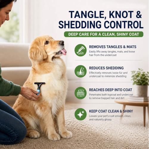 Undercoat Rake for Dogs,Deshedding Dematting Comb for Mats &Tangles Removal - Image 2