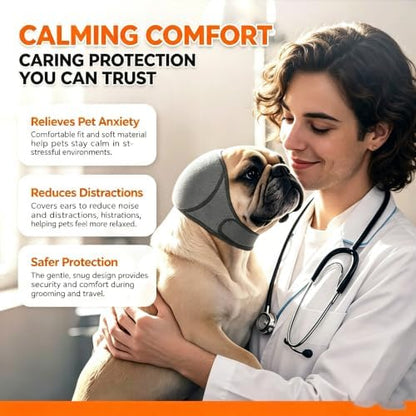 Dog Ear Muffs, Adjustable No Shake Ear Wrap for Dogs - Image 4