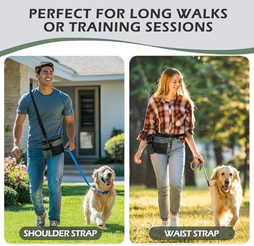 Dog Treat Training Pouch Built-in Poop Bag & Side Pocket Dispenser - Image 6