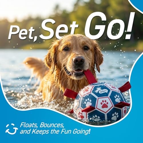 QDAN Large Dog Soccer Ball with Straps, 9 Inch Big Balls for >90 lbs Dogs - Image 3