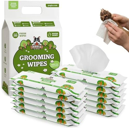 Pogi’s Dog Wipes – Hypoallergenic Pet Wipes for Paws, Body & Butt – Cleaning & Hydrating, Green Tea Scent, 240 Count by PogisPetSupplies