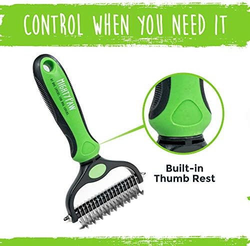 Mighty Paw Dog Grooming Brush - 2-In-1 Dual Sided Comb - Round Tip For Maximum Coat Penetration - Stainless Steel Teeth That Won't Rust Or Discolor - Built-In Thumb Rest For The Control When You Need - Image 6