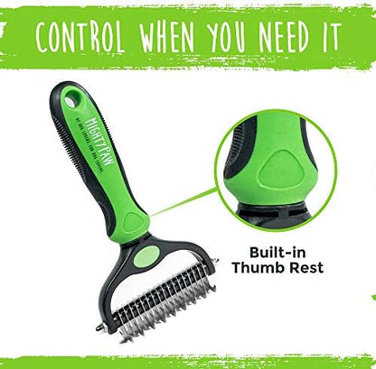 Mighty Paw Dog Grooming Brush - 2-In-1 Dual Sided Comb - Round Tip For Maximum Coat Penetration - Stainless Steel Teeth That Won't Rust Or Discolor - Built-In Thumb Rest For The Control When You Need - Image 6