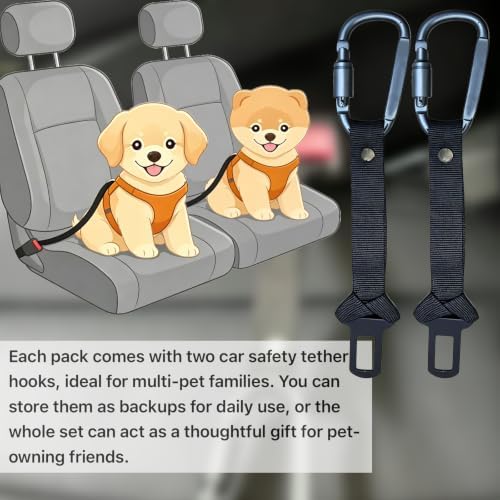2 Pack Pet Car Seat Belt Restraint, Dog & Cat Car Seat Belt Anchor for Small Medium Large Dogs and Cats - Image 4