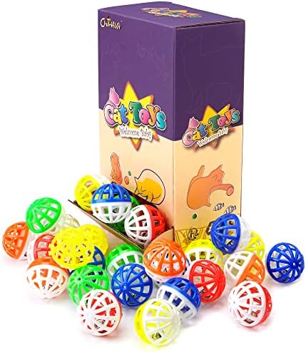 CHIWAVA 45PCS 1.6'' Cat Toy Ball with Bell Plastic Lattice Jingle Balls - Image 3