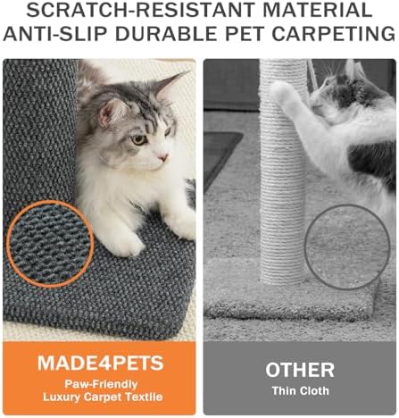 Made4Pets Tall Cat Scratching Post, Carpet Scratcher for Indoor Cats, 33" - Image 5