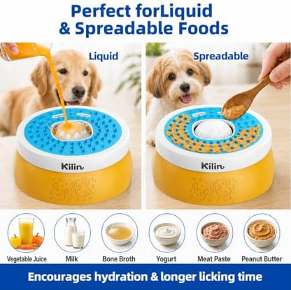 KILIN Slow Feeder Dog Licking Bowl with Rolling Ball,4 Non-Slip Pads,8fl oz - Image 3
